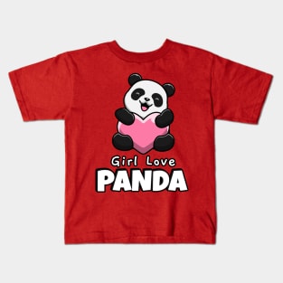 Girl Love Panda Kids T-Shirt